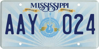 MS license plate AAY024