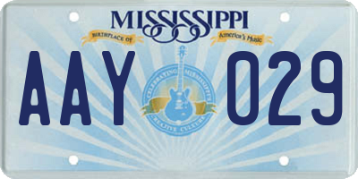 MS license plate AAY029