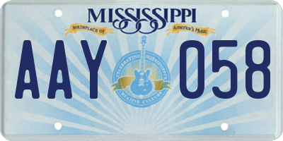 MS license plate AAY058
