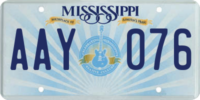 MS license plate AAY076