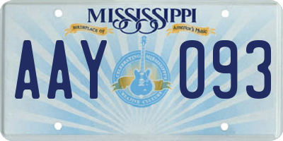 MS license plate AAY093