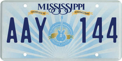 MS license plate AAY144