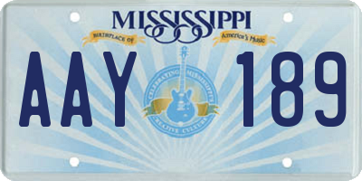 MS license plate AAY189