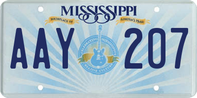 MS license plate AAY207