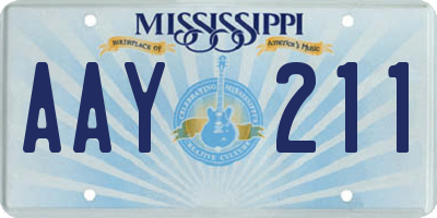 MS license plate AAY211