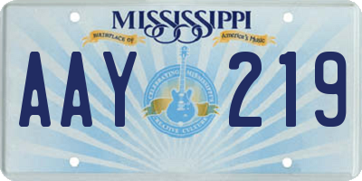 MS license plate AAY219