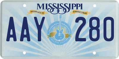 MS license plate AAY280