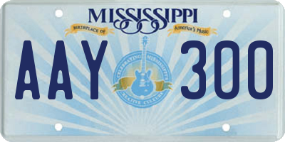 MS license plate AAY300