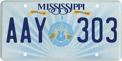 MS license plate AAY303