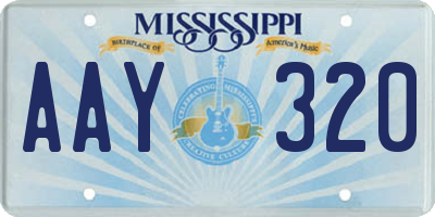 MS license plate AAY320