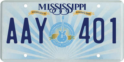 MS license plate AAY401