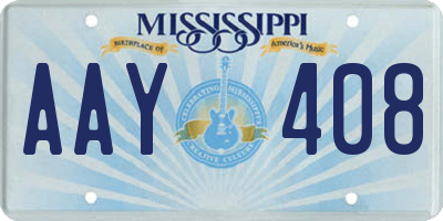 MS license plate AAY408