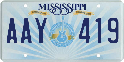 MS license plate AAY419