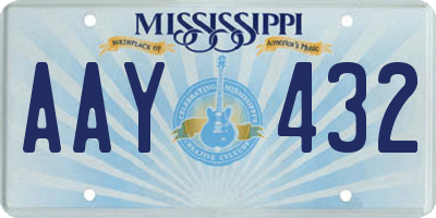 MS license plate AAY432