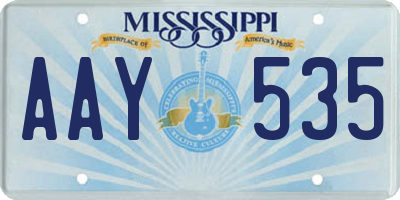 MS license plate AAY535