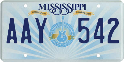 MS license plate AAY542