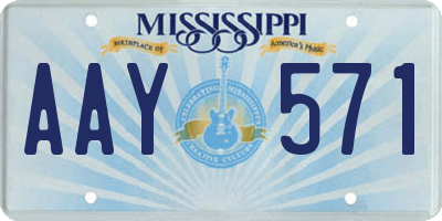 MS license plate AAY571