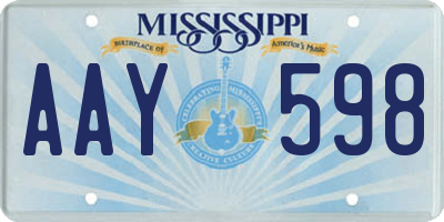 MS license plate AAY598