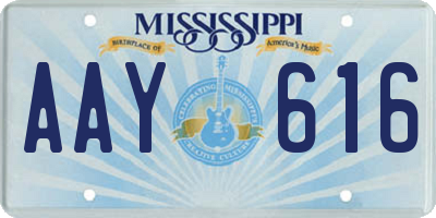 MS license plate AAY616