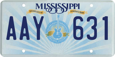 MS license plate AAY631
