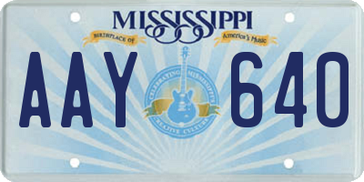 MS license plate AAY640