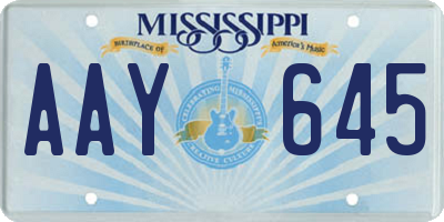 MS license plate AAY645