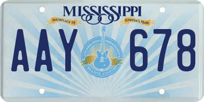 MS license plate AAY678
