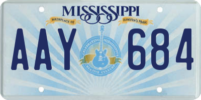 MS license plate AAY684