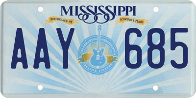 MS license plate AAY685
