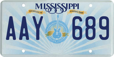 MS license plate AAY689