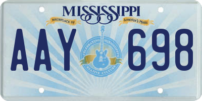 MS license plate AAY698