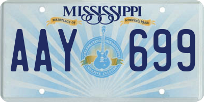 MS license plate AAY699