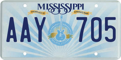 MS license plate AAY705