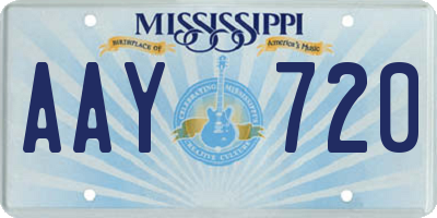 MS license plate AAY720