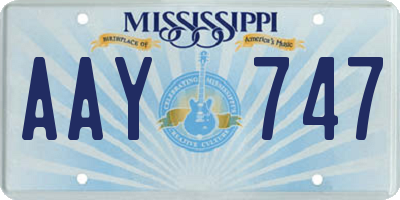 MS license plate AAY747