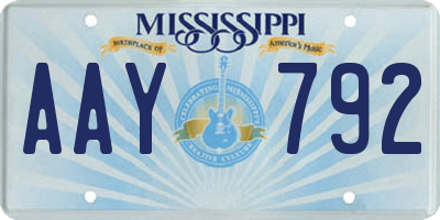 MS license plate AAY792