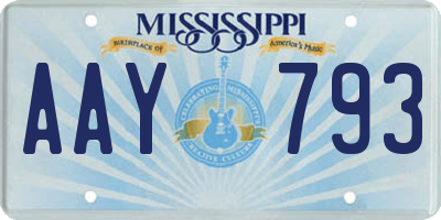 MS license plate AAY793
