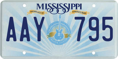MS license plate AAY795