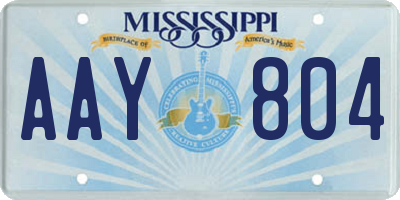MS license plate AAY804