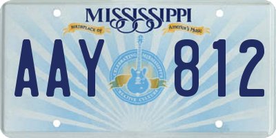 MS license plate AAY812