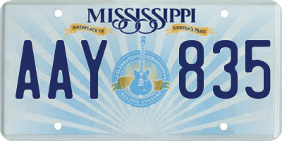 MS license plate AAY835
