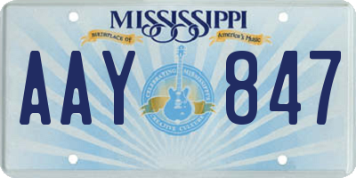 MS license plate AAY847