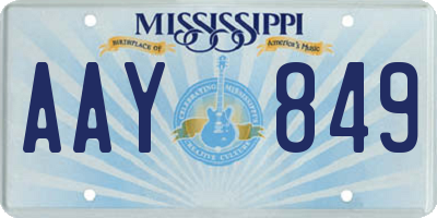 MS license plate AAY849