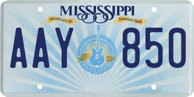 MS license plate AAY850