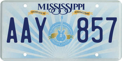 MS license plate AAY857
