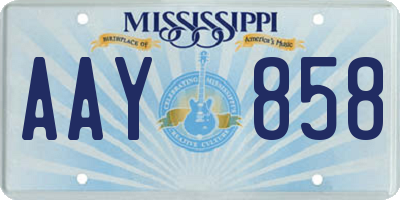 MS license plate AAY858