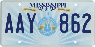 MS license plate AAY862