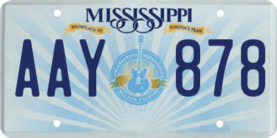 MS license plate AAY878