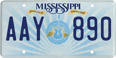 MS license plate AAY890