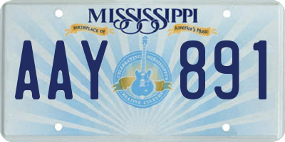 MS license plate AAY891